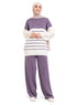 Lavender Striped Knit Suit 3 - Khotwh
